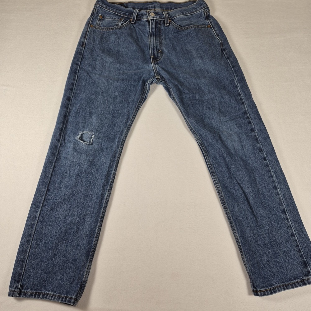Levi's 505 Regular Fit Jeans‎ Men's 32x30 Blue Denim Distressed Regular Fit